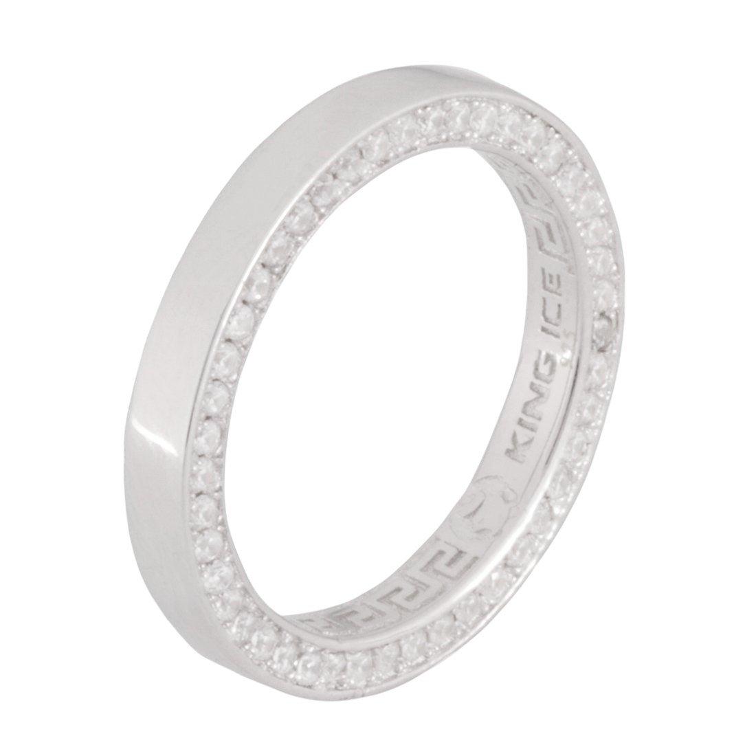 King Ice 3mm Infinity Band Ring - White Gold - WHITE GOLD